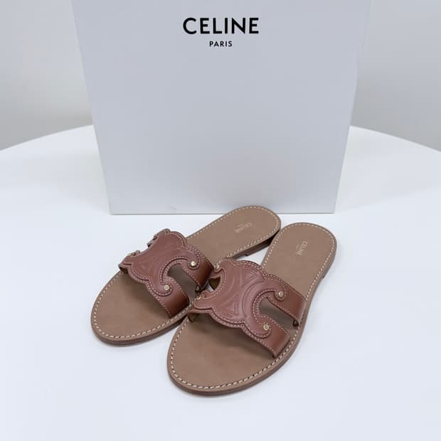 [S급/260] 셀린느 트리오페 카프스킨 뮬 샌들 슬리퍼 브라운