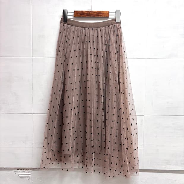 도트 샤 모리걸 히피 롱 스커트 JPN