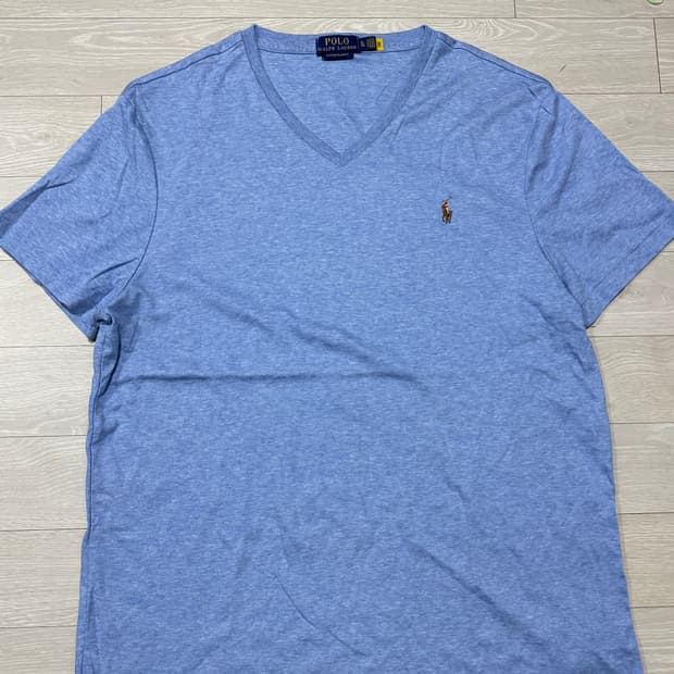 폴로 QR코드 멀티포니 브이넥 티셔츠 XL 