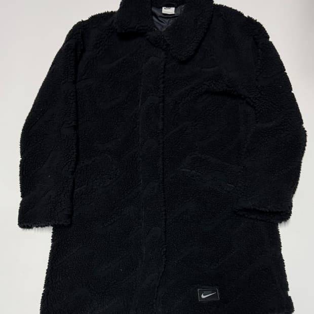 여성 나이키 21년도 쉐르파 후리스 롱 자켓 블랙