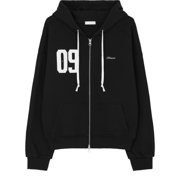클리시어 09넘버링 후드집업 블랙