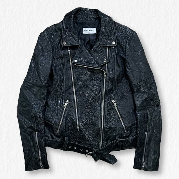 Porta Romana 양가죽 라이더 자켓