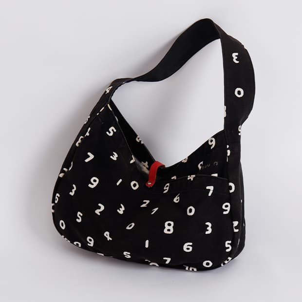 [SOU・SOU] 넘버링 텍스타일 하프 문 숄더백
