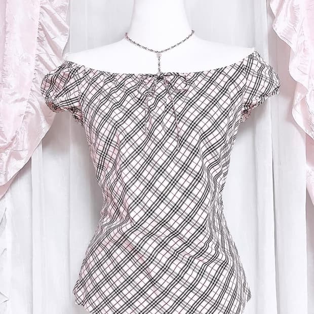🎀대장템🎀 버버리 블루라벨 핑크 셔링 블라우스
