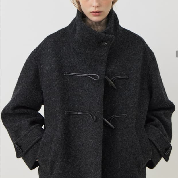 시티브리즈 울 하이넥 더플 코트