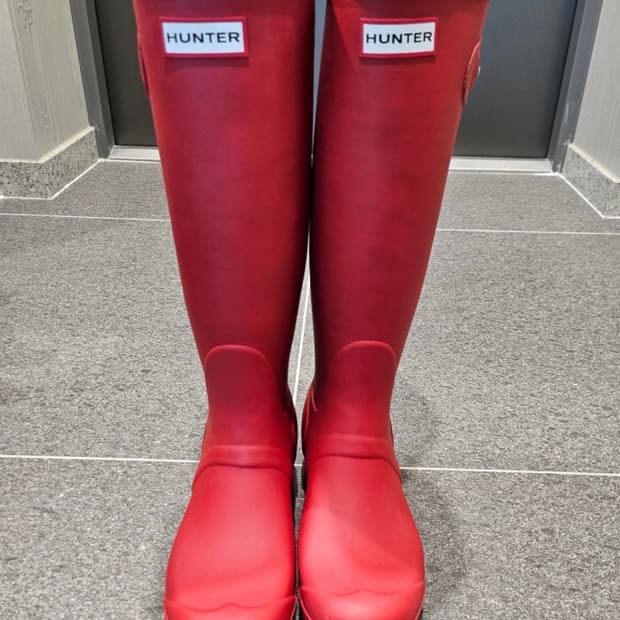 헌터 레인부츠 레드
