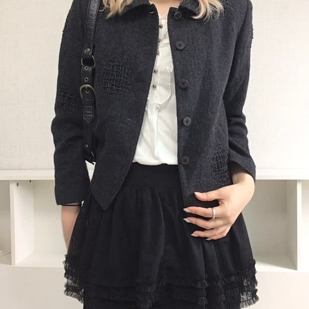 jpn vintage charcoal wool jacket