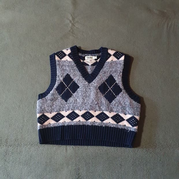 그로브 아가일 파일 베스트 니트조끼