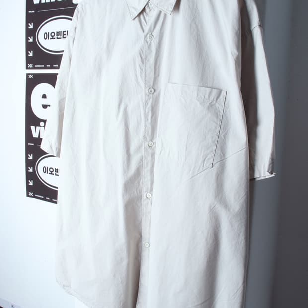 (L-2XL) 블랭크룸 반팔 카라 티셔츠 샌드 포켓 무지-H3H33713