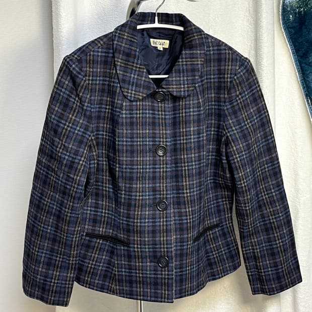 일본 빈티지 체크 울 자켓