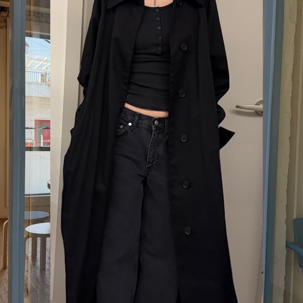COS 블랙 트렌치 코트(34사이즈)