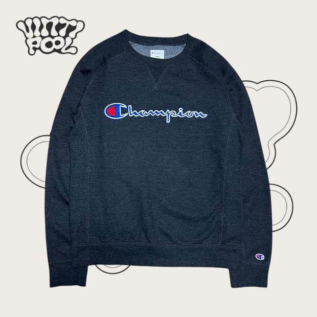 챔피언 빅로고 기모 맨투맨 M 진그레이