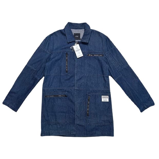 [새상품] 에비수 유니 지퍼 장식 루즈핏 코트 95