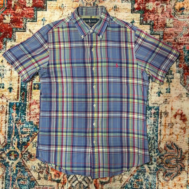 [M] 폴로 랄프로렌 인도 마드라스 체크 반팔 셔츠