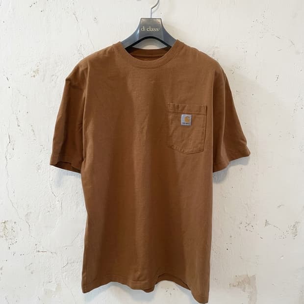 칼하트 포켓 반팔 티셔츠 브라운 M