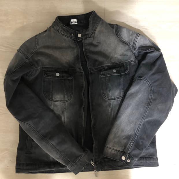 트릴리온 흑청,중청 바이커 데님자켓 일괄판매 XL 105