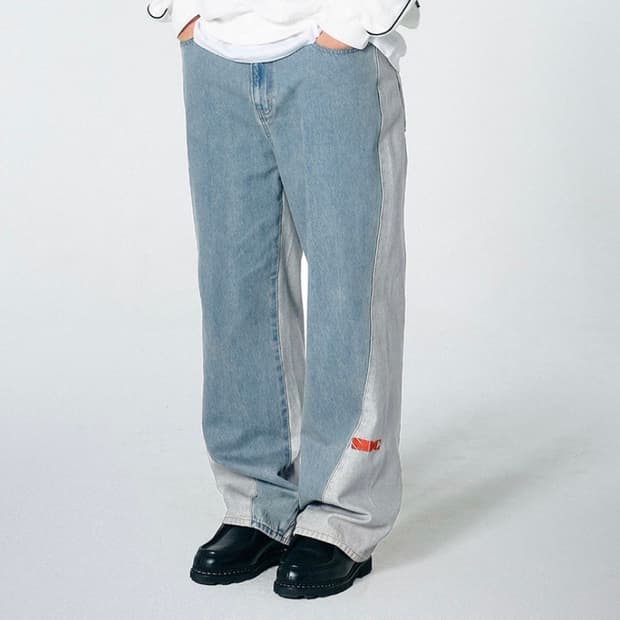 새제품 남녀공용 스컬프터 XS 리브저블 블럭데님 팬츠 (뉴진스 해린 착용