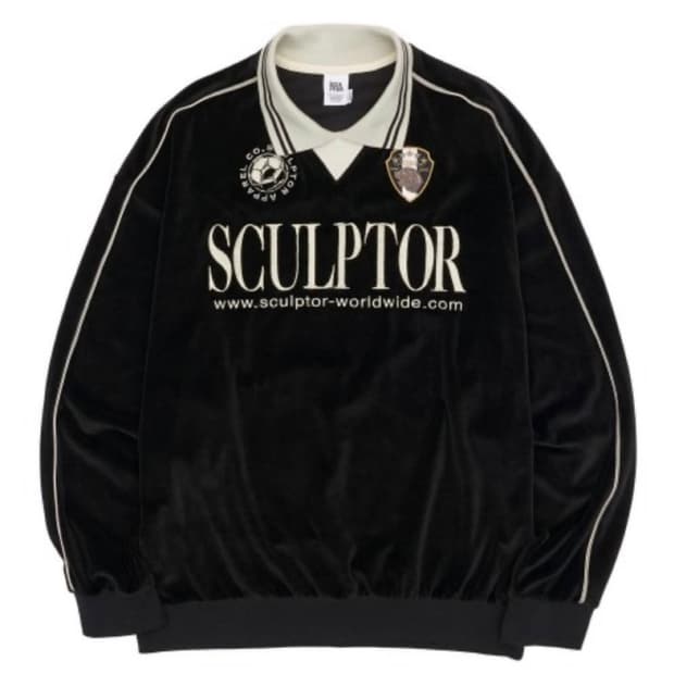 Sculptor Velour Soccer Jersey Black