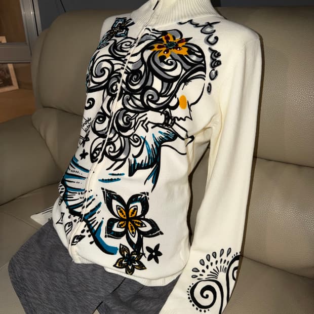 Hiroko kitajima printing knit zip-up