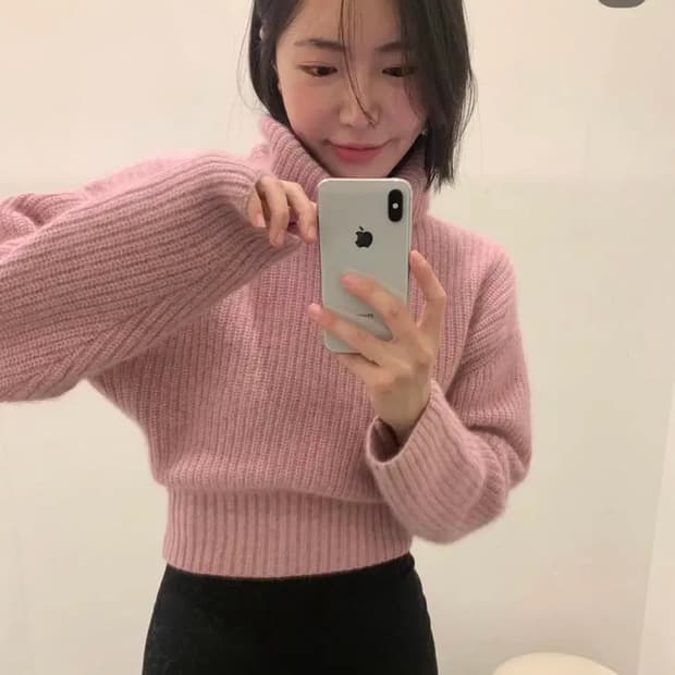 블러썸에이치컴퍼니 루엔 리버시블 니트 가디건/터틀넥 블랙