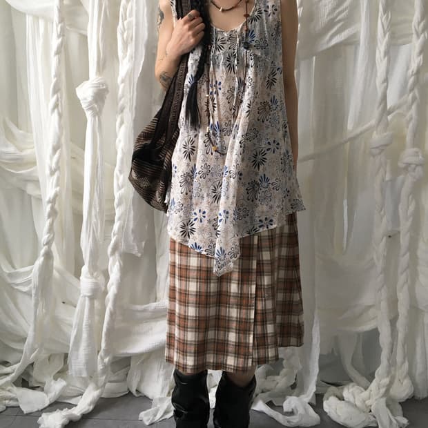 Ethnic pattern sleeveless