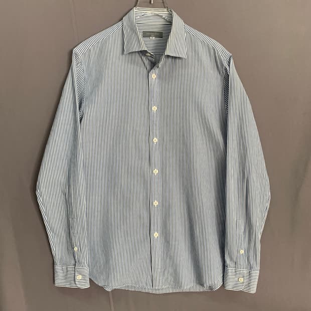 105 XL 커스텀멜로우 블루 스트라이프 셔츠