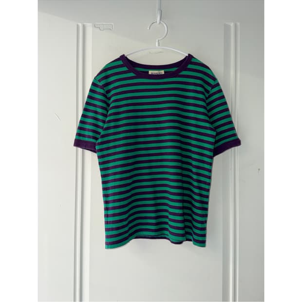 일본빈티지 빔즈 그린퍼플 반팔티