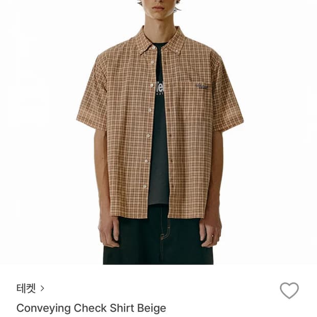 테켓 체크셔츠 베이지 L 구합니다