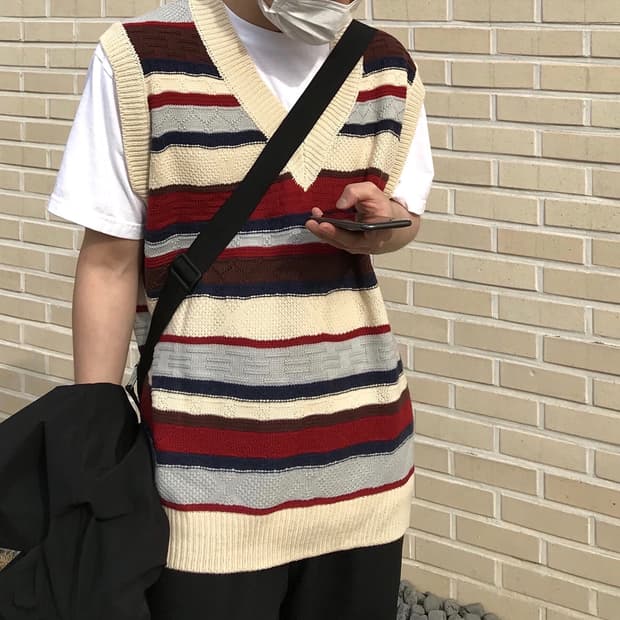 남녀공용 오버핏 니트조끼 