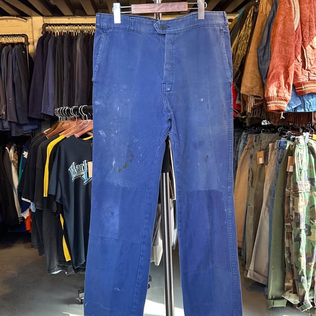 60-70s 프렌치워크웨어 페인팅 프렌치 워크팬츠