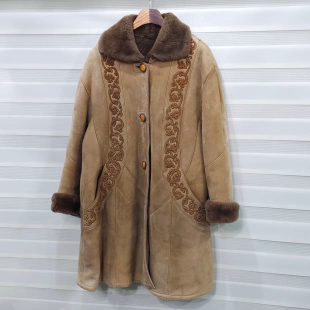 80-90s 빈티지 양가죽 양털 무스탕- 우먼프리