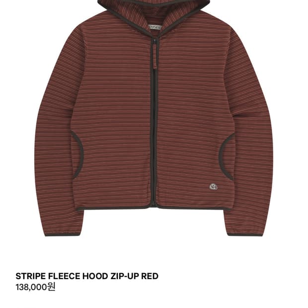코이세이오 스트라이프 후드집업 레드