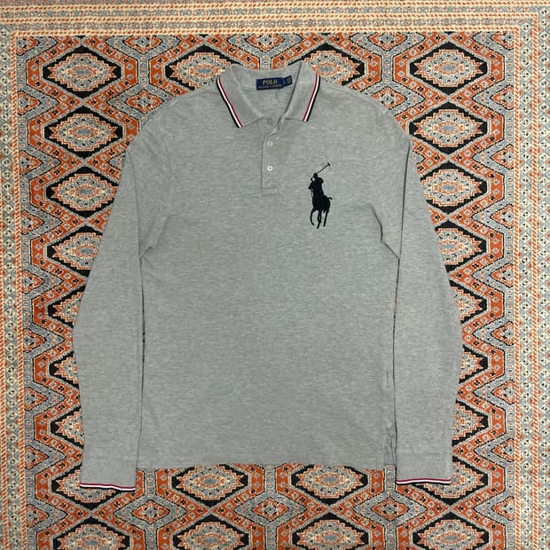 폴로랄프로렌 빅포니 그레이 긴팔 카라티셔츠 남성L 