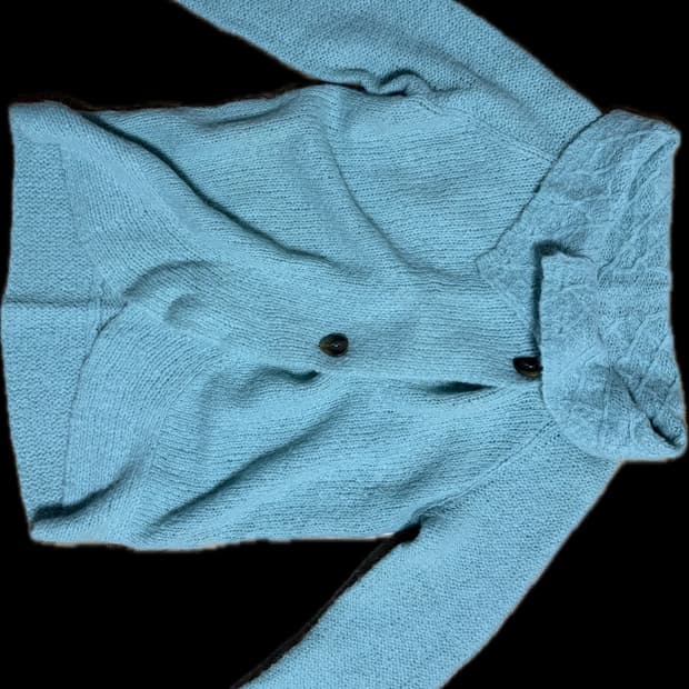 민트 사이드단추 니트가디건