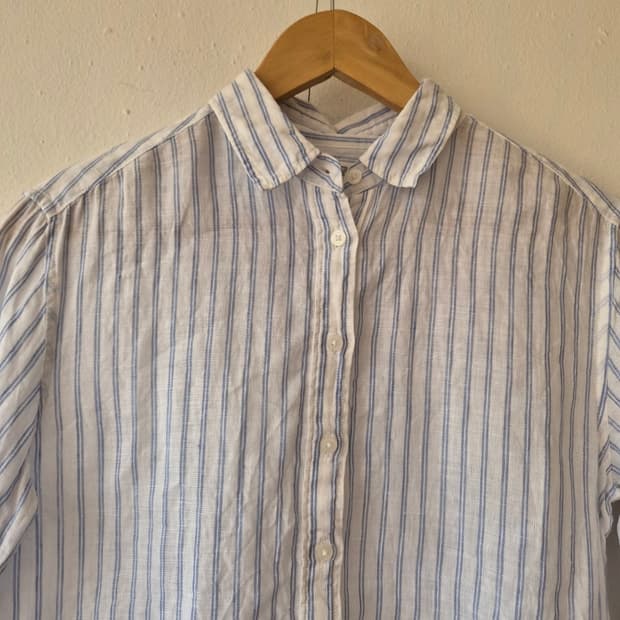 유니클로 여성 스트라이프린넨블라우스 S사이즈