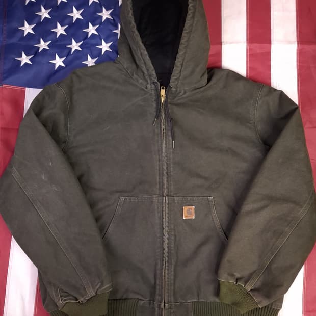 오리지날 구형 칼하트 J-130 모스그린 덕액티브 후드자켓