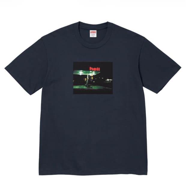 슈프림 헬 티셔츠 네이비 - 23FW
