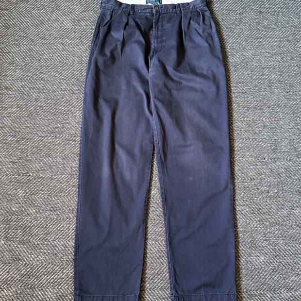 (34) 폴로 랄프로렌 앤드류 워시드 더블 플리츠 치노 팬츠