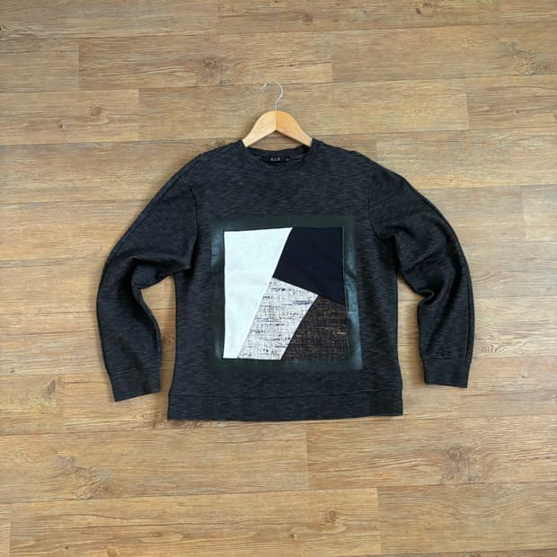 ZIO 송지오 맨투맨 티셔츠 명품 그래픽 패턴 그레이