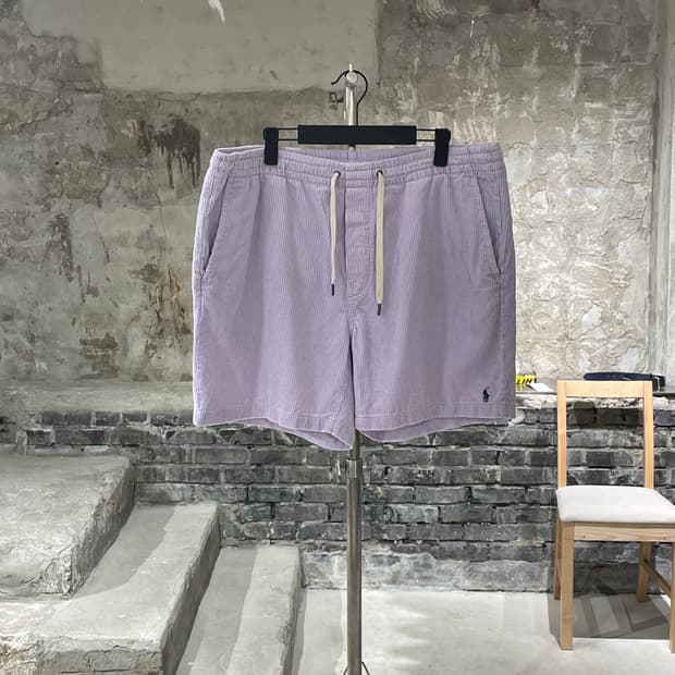 폴로 랄프로렌 라벤더 클래식 핏 코듀로이 스트링 하프 팬츠