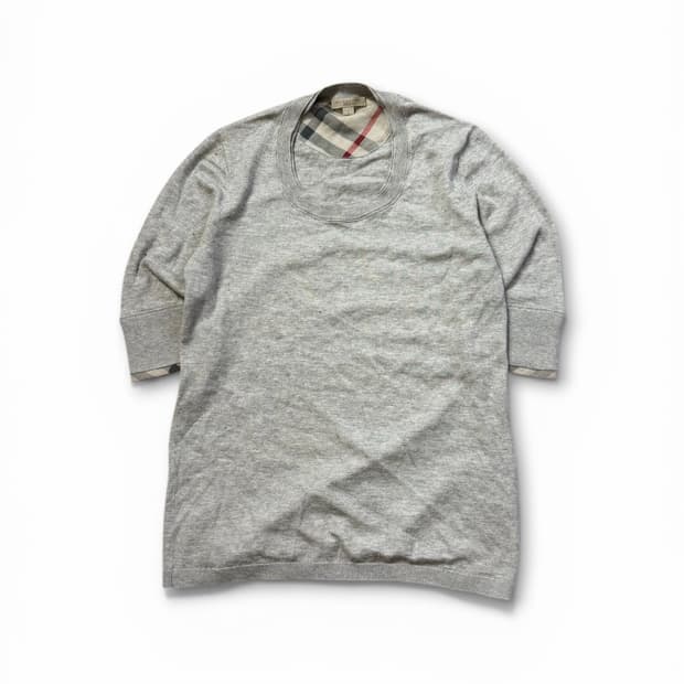 버버리 노바체크 캐시미어 7부 니트