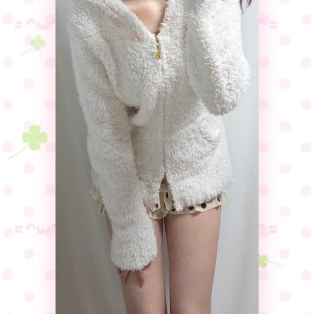 젤라또피케 흰핑 폭닥 후드집업