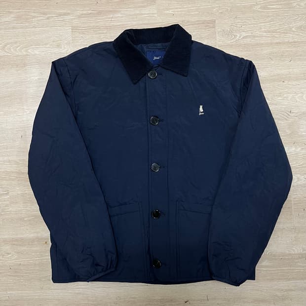 예일 베어로고 코듀로이 카라 웨이브 퀼팅자켓 [네이비] L/100