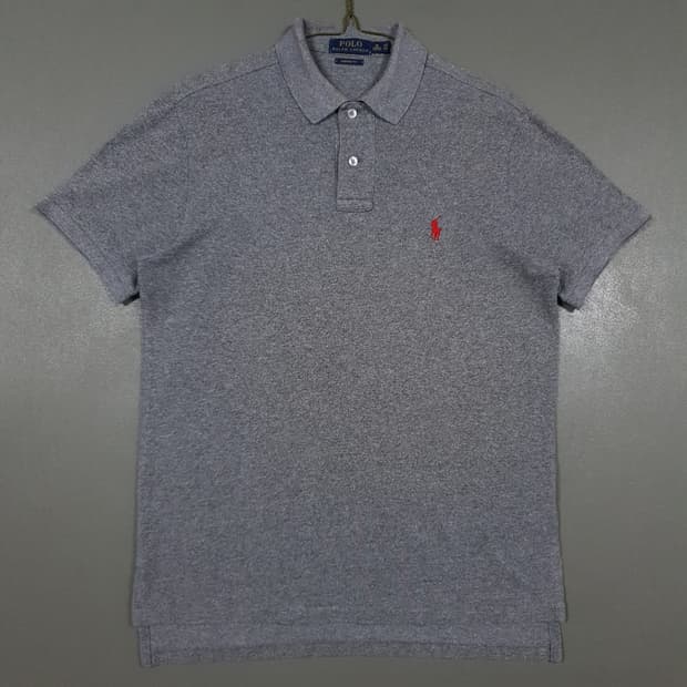 M) 폴로 랄프로렌 신형 포니 반팔 카라티 피케 셔츠 그레이 커스텀핏