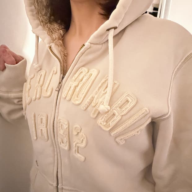 아베크롬비 퍼 울프죠 바닐라 후드집업 L