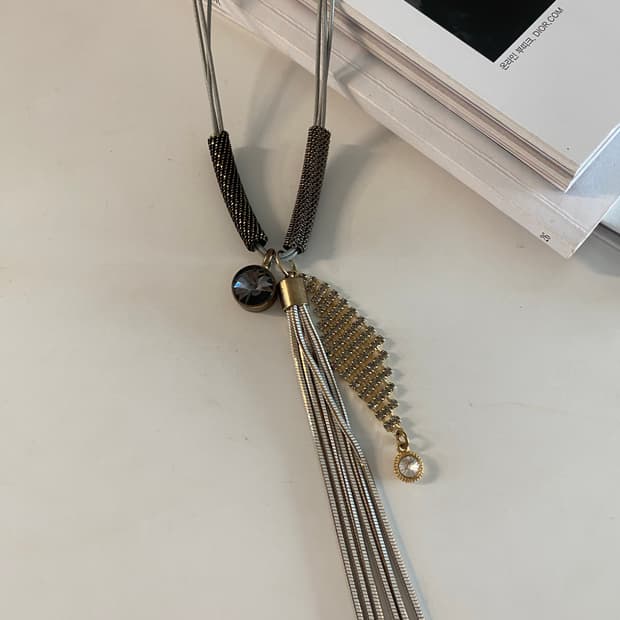 빈티지 올리비아하슬러 태슬 롱 목걸이 주얼리