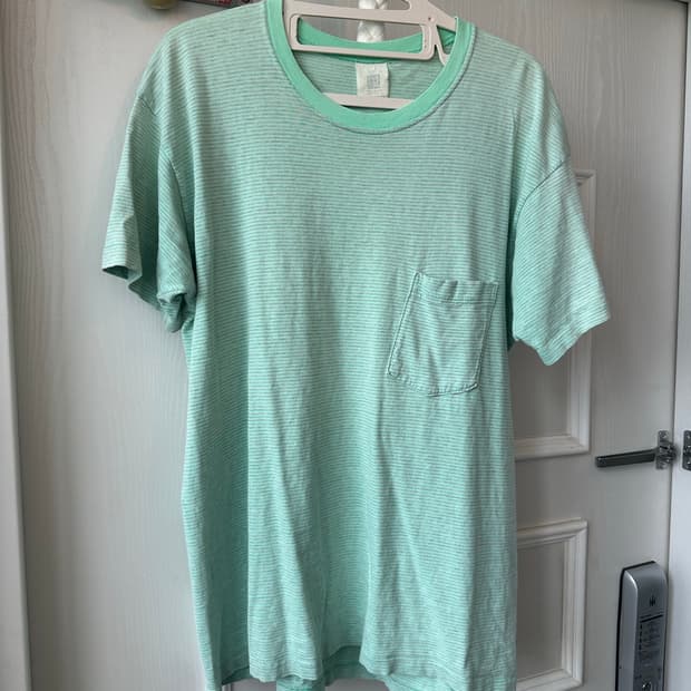 USA 80~90s 올드갭 보더티셔츠 mint grey