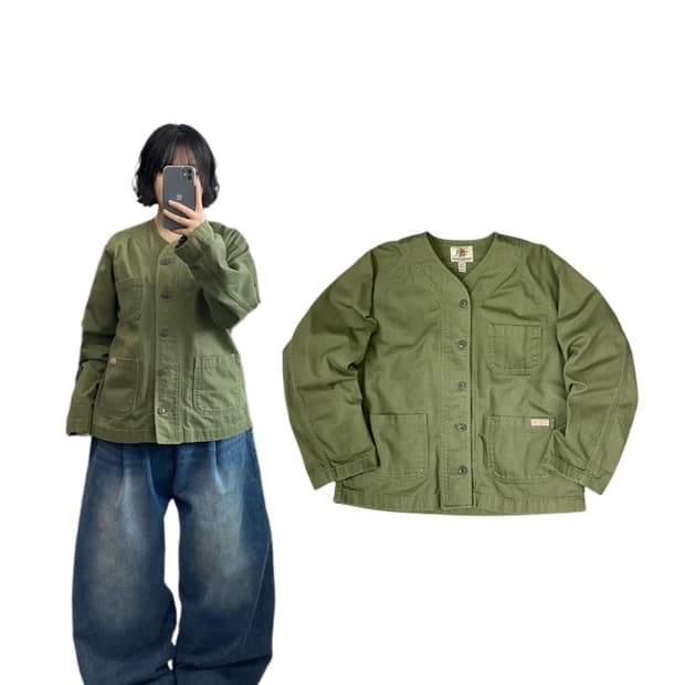 골든베어 밀리터리 캔버스 자켓 카키