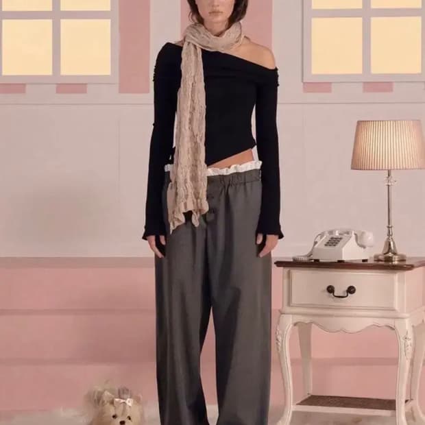 쓰리타임즈 frankie button pants 새상품 M