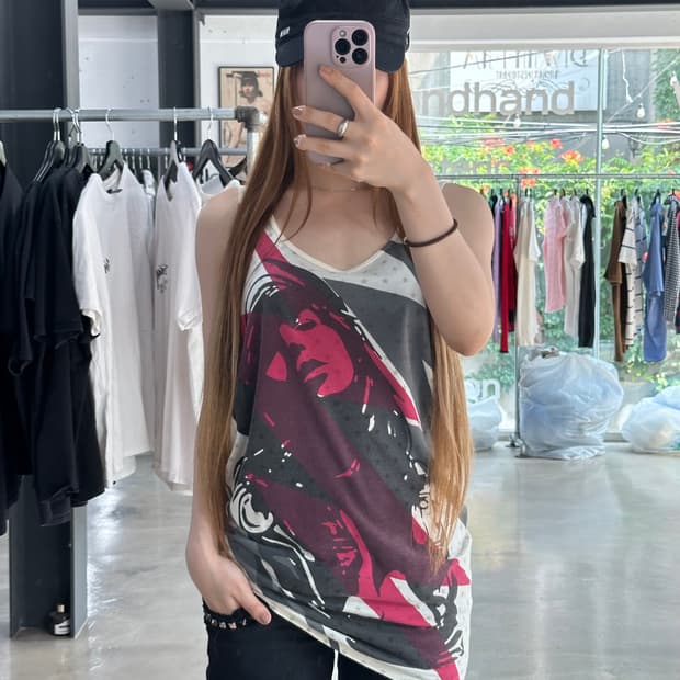 히스테릭글래머 히스걸 스타 원피스 슬리브리스 